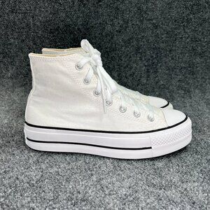 Converse Platform Sneakers Women's Size 8 White Canvas Chuck Taylor All Star Hi